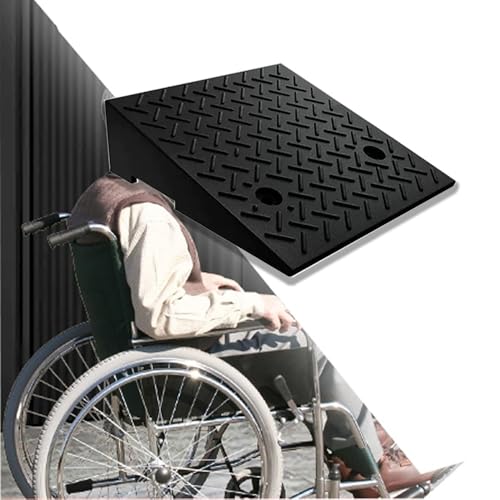 Rubber Threshold Ramp for Wheelchair, 3 4 5 6 Inches Rise Driveway Curb Ramp Non-Slip Surface Shed Ramp for Garage Home Steps Entryway Door, Portable Kerb Ramp Easy to Move(50x50x20cm)