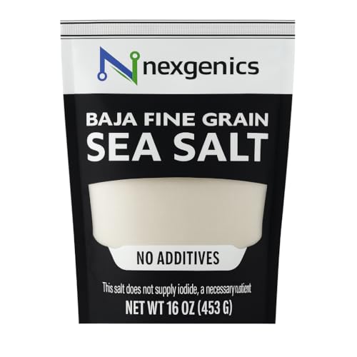 NEXGENICS Baja Fine Grain Sea Salt, Natural, Non-Iodized, 16 oz (453g), 100% Natural Sea Salt, Premium Cooking Salt