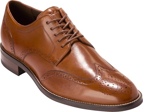 Cole Haan Men's Lenox Hill Wingtip Oxfords, British Tan/Black/Dark Natural, 10-M US