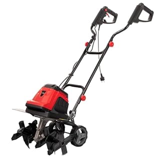 LEHMANN Motobineuse électrique, 1800 W, Largeur 45 cm et Profondeur 22 cm de Travail, 24 Lames, Guidon Repliable, Roues de Transport, pour Ameublir et Retourner la Terre Jardin, Rouge/Noir
