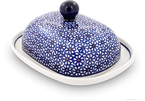 Orginal Bunzlauer Butterdose mit Deckelgriff für 250 g Butter Dekor DEK 120 Cover