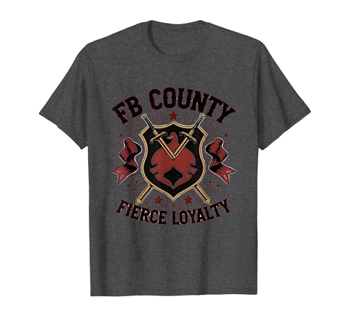 FB County Fierce Loyalty Graphic Design T-Shirt, Men, Dark Heather Grey, X-Large