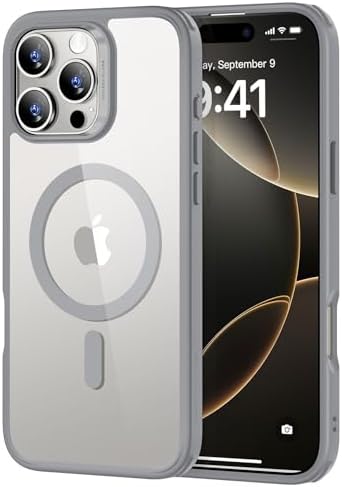 ESR for iPhone 16 Pro Case, Compatible with MagSafe, Shockproof Military-Grade Protection, Magnetic Phone Case for iPhone 16 Pro, Classic Hybrid Case (HaloLock), Clear Grey