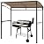 Tangkula 7ft Grill Gazebo, Patio Barbecue Canopy with Serving Shelf and Storage Hooks, Curved Grill Shelter w/Heavy-Duty Steel Frame Sunshade Gazebo for Outdoor Garden (Coffee)