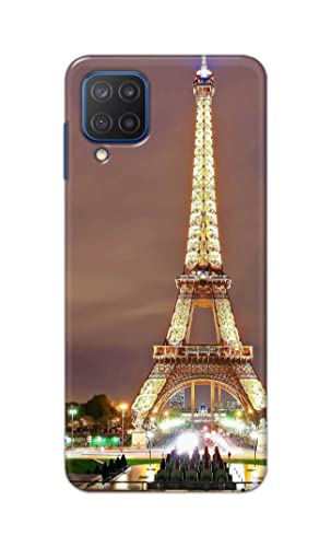 Image of PRINTFIDAA Lovers Famous Place Eiffel Tower in Paris Printed Designer Hard Case for Samsung Galaxy F12 Back Cover -(e) RPM1009