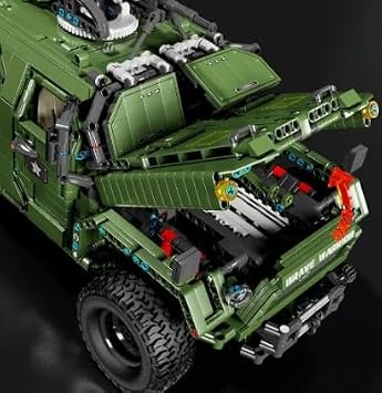 General Jim's Warrior Off Road Vehicle Building Block Set, 1:8 Scale Military Style Vehicle Model, 3175 Pieces, MOC Construction Set for Adults