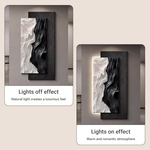 Décoration murale 3D relief lumineuse LED motif grès pour salon - 3