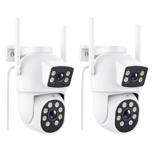 Reobiux 3K Camara Vigilancia WiFi Exterior con Doble Lente, 6MP Cámara IP PTZ Exterior, Detección Humana, Visión Nocturna en Color, Audio Bidireccional, Grabación Continua 7/24, IP66(2pack)