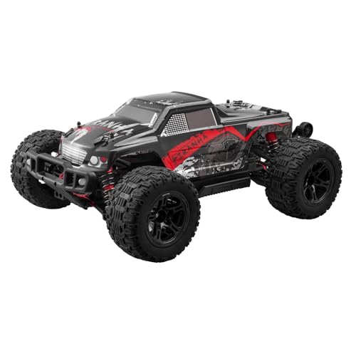 VEVOR 1:10 Large RC Car Remote Control Truck with Lights, All Terrain 4WD Off-Road Monster Truck 38 km/h High Speed with 45° Wheelie and 2 Batteries, Hobby Racing Car - Xmas Gift for Adults Boys IPX4