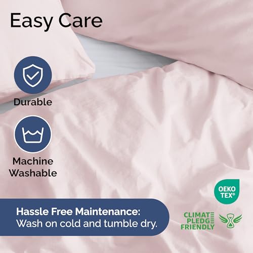 Image of Duvet Cover Full Size Set - Extra Soft Full Duvet Cover 80 inch x 90 inch with 2 Pillow Shams for Women, Men, Kids & Teens - Hotel Luxury w /Zipper Closures & Ties - Comfy, Cozy & Breathable (Lavender Pink)
