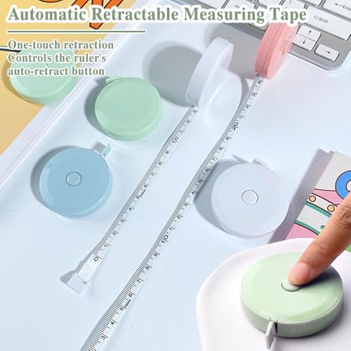 4 Colors Retractable Mini Tape Measure, Cute Compact Body Tape Measure, 60 Inch/150 CM Body Measuring Tape Measure, Sewing Tape Measure for Fabric Measurement
