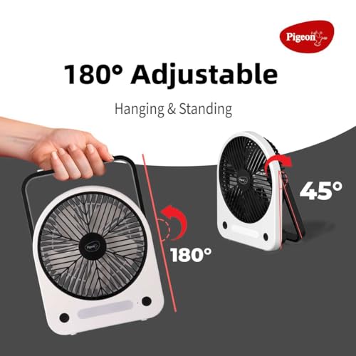 Image of Pigeon Wave Portable Mini Fan With 1800Mah Rechargeable Battery, 3 Speed Modes & USB Charging | Ultralite, 180 Rotation, Multi-Clip Function For Home, Kitchen And Travel, 6 Inches