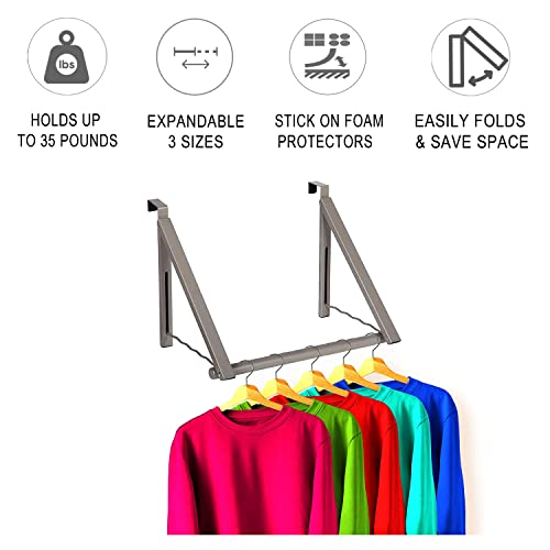 HOLDN’ STORAGE Over the Door Drying Rack Foldable, Over the Door Rack for Hanging Towels Coats & Clothes - Image 3