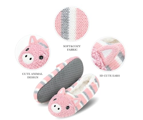 Image of DICUIRD Womens Animal Slipper Socks Non Slip Gripper House Slippers
