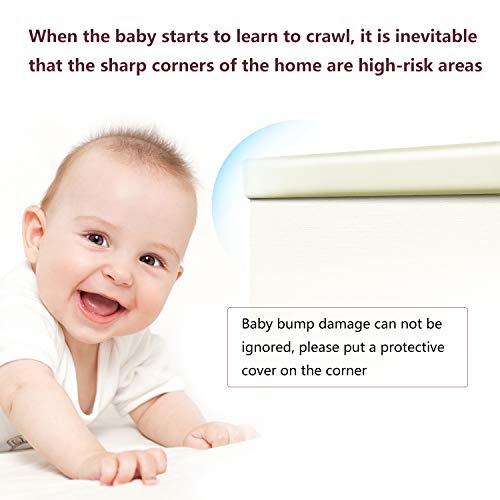 Rabofly Baby Proofing Edge & Corner Guards, [16.40ft Edge + 4 Corners] Furniture Bumper Cushion Table Edge Corner Protector Non Toxic and Safe for Fireplace, Stair, Cabinet, Countertop, Oyster White - Thumbnail 5