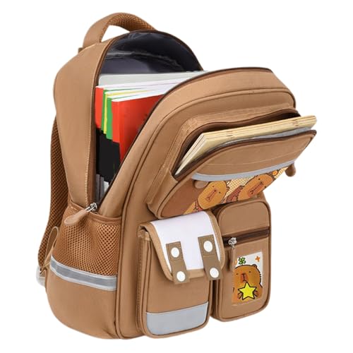 Capybara - Zaino per libri con cartoni animati, per scuola, design casual, con scomparto per laptop, borsa carina per bambini, adolescenti, ragazzi, ragazze, campeggio, compleanno, viaggi, 2 misure