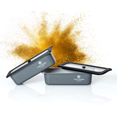 Chef Cuisine Food-Container mit Vakuum-Glasdeckel, 2er Set, Borosilikat-Glas