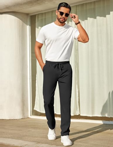 COOFANDY Mens Casual Pants Elastic Waist Chino Pants Lightweight Drawstring Pants with Pockets4