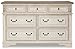 Signature Design by Ashley Realyn | French Country 7-Drawer Two-Tone Dresser – Fully Assembled, Decorative Corbels, Chipped White with Distressed Wood Top
