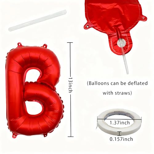 Image of Red Happy Birthday Balloon Banner -16 Inch Mylar Foil Letters Balloons, Reusable Birthday Decorations and Party Supplies, Suitable for Men and Women's Birthday Decorations，Party Backdrop