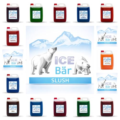 ICE Bär Slush Konzentrat Geschmack: Kirsche Rot 5 L | Ergibt 30 L Slush | Glycerinfrei & AZO-frei | Fertigmix ohne Zuckerzusatz… – Ansicht 9