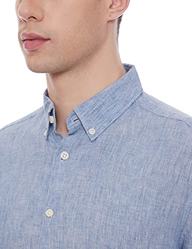 Image of Marks & Spencer Mens Solid Polyester Blend Collared Neck Regular Fit Easy Iron Shirt (Pack of 2)