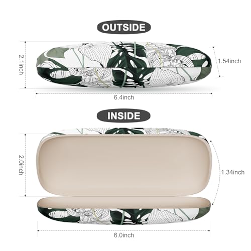 Image of Eyeglasses Case, Portable Hard Shell Protective Case for Glasses, Eyeglass Holder Box for Women with Cleaning Cloth