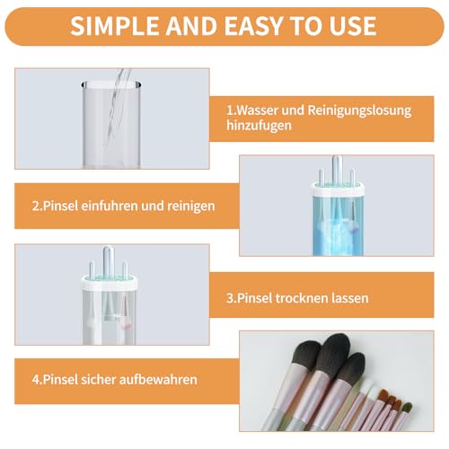 DOOCECIY Upgrade Electric Makeup Brush Cleaner Machine, Fully Automatic 6500rpm Make up Brushes Cleaner Suitable for All Brush - Image 6