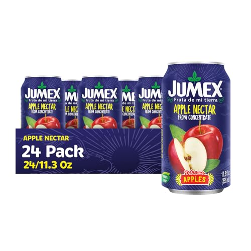 Image of Jumex Apple Juice Nectar - Made with Fresh Fruit Puree & Apple Juice Concentrate for Fruit Smoothie Mix, Cocktail Mixers & Kids Drinks & Beverages - 11.3oz, 24 Pack Canned Drinks