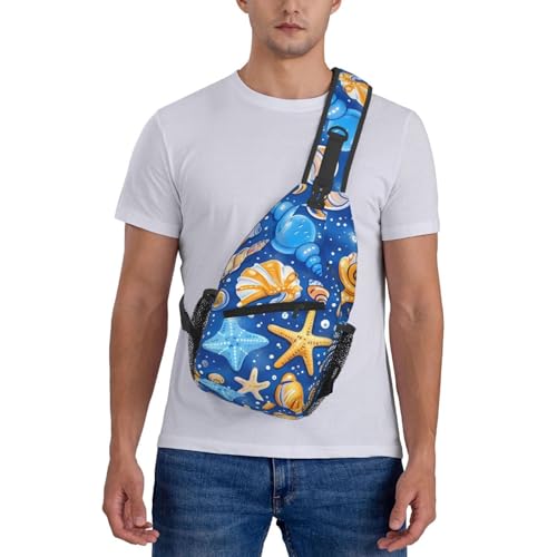 Mochila tipo sling con diseño de estrella de mar para hombre y mujer miniatura 7
