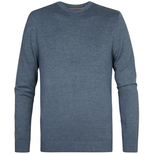 Pull basic Petrol Industries Storm Blue en maille souple pour homme