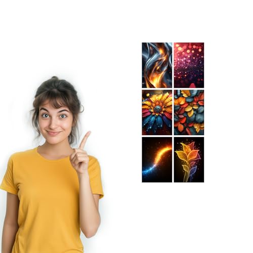 Image of SiddArtify Abstract Wall Art Prints Set - Modern Decorative Poster for Living Room Bedroom Office - Set of 2-4x6 Inch - Board (Pack of 6) - Sticker (Pack of 6)