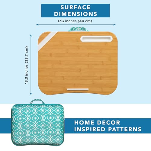 Image of LAPGEAR Designer Lap Desk - Aqua Trellis, 2-Pack with Storage Basket