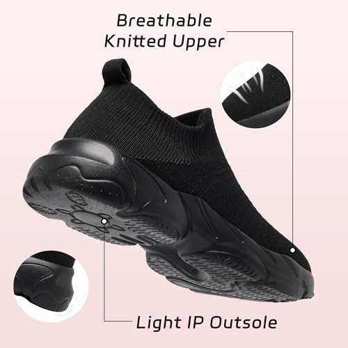 LDJ Womens Lightweight Slip on Walking Shoes Comfort Breathable Nurse Shoe Mesh Sock Casual Fashion Tennis Running Sneakers2