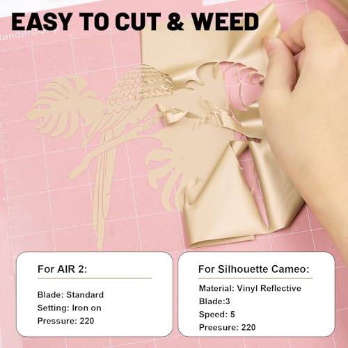 GIRAFVINYL Vinil de Transferência de Calor Champagne Gold - 12'' X5 Pés Champagne Gold Htv Champag