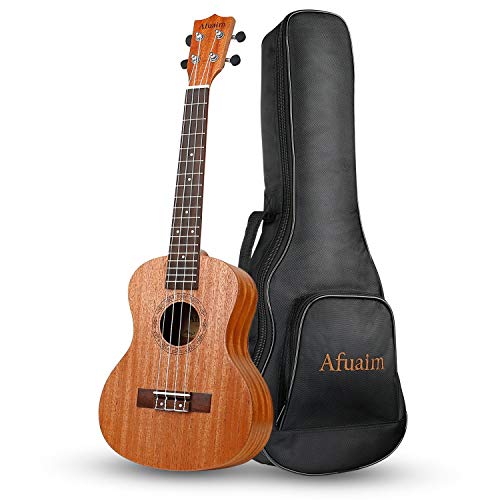 Afuaim Soprano Ukulele 21 Inch Uke Mahogany wood with Gig Bag Ukelele