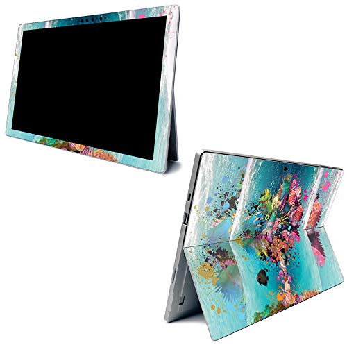 Image of MightySkins Carbon Fiber Skin for Microsoft Surface Pro 7 - Surf Palm | Textured Carbon Fiber Finish | Easy to Apply, Remove, and Change Styles | Made in The USA