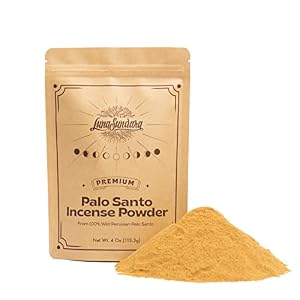 Luna Sundara Palo Santo Incense Powder from 100 Wild Peruvian Palo Santo 4oz Sustainably Palo Santo Wood Powder for Smudging and Homemade Incense Powder of Palo Santo Bursera Graveolens Wood