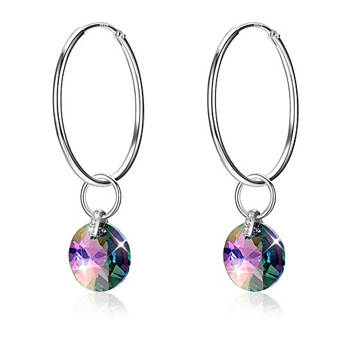 Boucles d'oreilles circulaires en argent et cristaux pour illuminer vos tenues de soirée