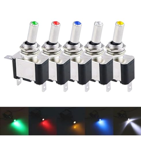 Interrupteur à bascule LED jaune 12V 20A commande marche arrêt auto - 3