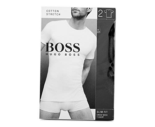 Hugo Boss Mens T-Shirt Rn 2P Co/El 10194356 01 Boxer Briefs, Black, Large Us #TOP5