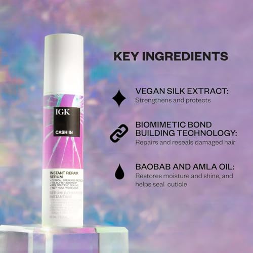 IGK Cash In Instant Repair Hair Serum - Split End & Heat Protection