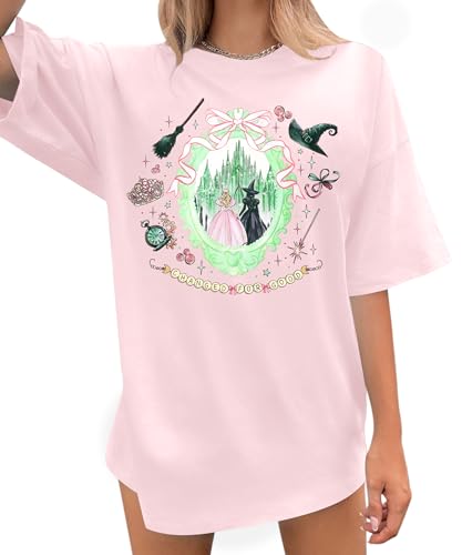 Oversized Witch Shirts Women Changed for Good Shirt Princess Bow T-Shirt Musical Movie Shirt Magical Kingdom Tops