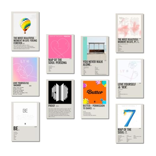 Image of K-Pop Posters | K-Pop Song Posters Pack of 18 (14.8 x 10.5 cm) 300 GSM | Minimalist Poster Set | Living Room Decor | Pinterest Wall Poster | Aesthetic Wall Collage Kit | K-Pop Photocards