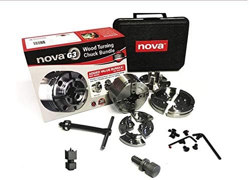 Nova G3 30th Anniversary Woodturning Chuck Bundle with Added NCSC Chuck Spur (Chuck Direct Threaded to 1" x 8tpi)