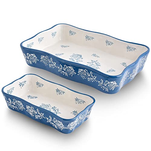 Wisenvoy Casserole Dishes for Oven – 2-Pcs Baking Dish Set