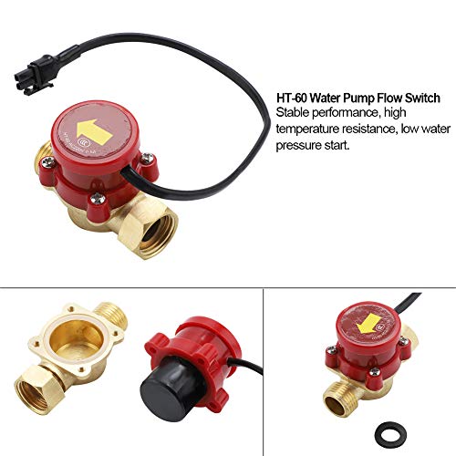 Commutateur de débit de pompe HT-60, AC220V 0.5A G1 / 2in- 1 / 2in Thread Pump Water Flow Pressure Sensor Switch