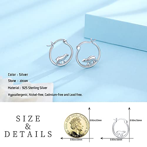 Mama Bear Earrings 925 Sterling Silver Polar Bear Huggie Hoop Earrings Hypoallergenic Cute Animal Small Earrings Bear Jewellery Gifts For Women Girls #TOP4
