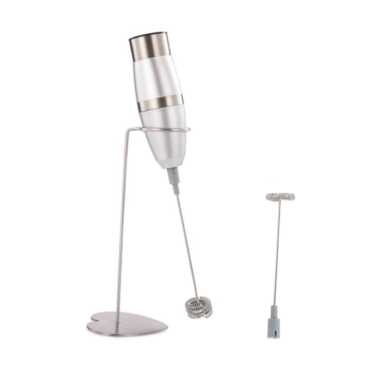 OFFSCH Electric Milk Frother Stainless Steel Handheld No Battery Easy to Use Clean for Home Cafe