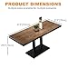 Metal Industrial Pedestal Dining Table, Kitchen Dining Room Minimalist Cafes Shops Restaurant Rectangular Square Tables With Iron Legs& Wood Top, Commercial Use(47.2